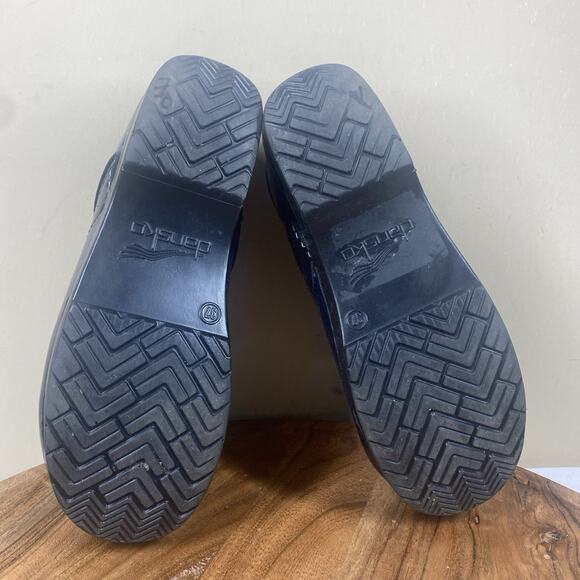 Dansko Professional Clogs Womens Navy Blue Size 37 Size 7 Patent Leather Shoes - Picture 7 of 9